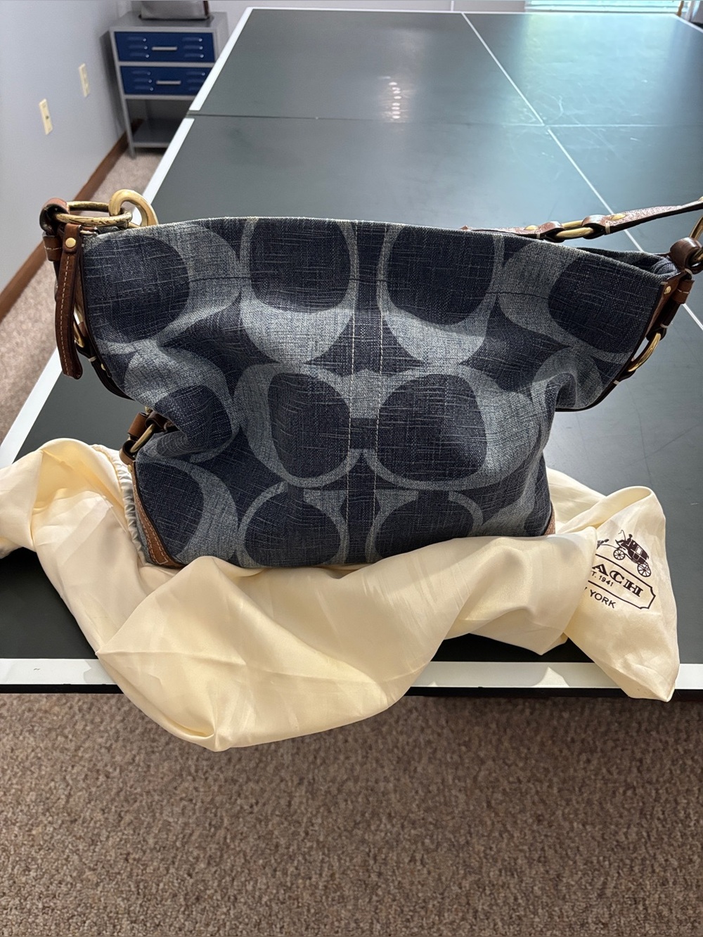 Vintage Denim Coach Carlye shoulder bag.